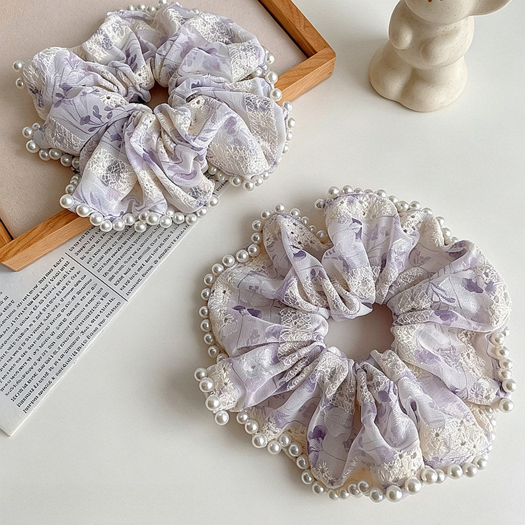 Gifty - Floral Print High Elastic Scrunchie