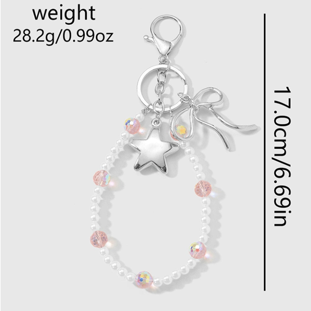 Keypus - Sweet Bow and Star Beaded Keychain
