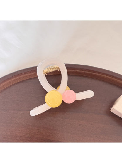 Beau - Rounded Geometric Alloy and Acrylic Claw Clip