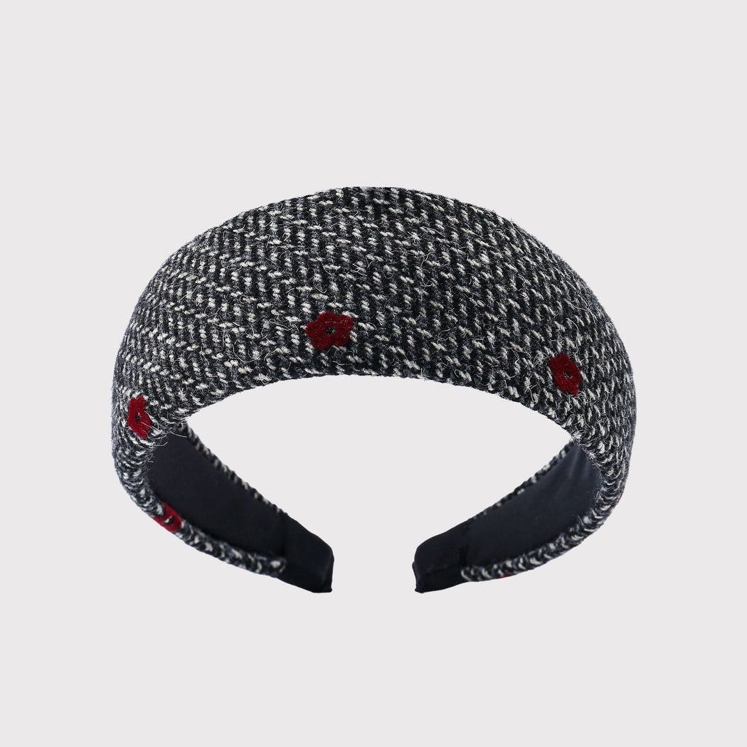 Gifty - Red Flower Detail Headband and Scrunchie