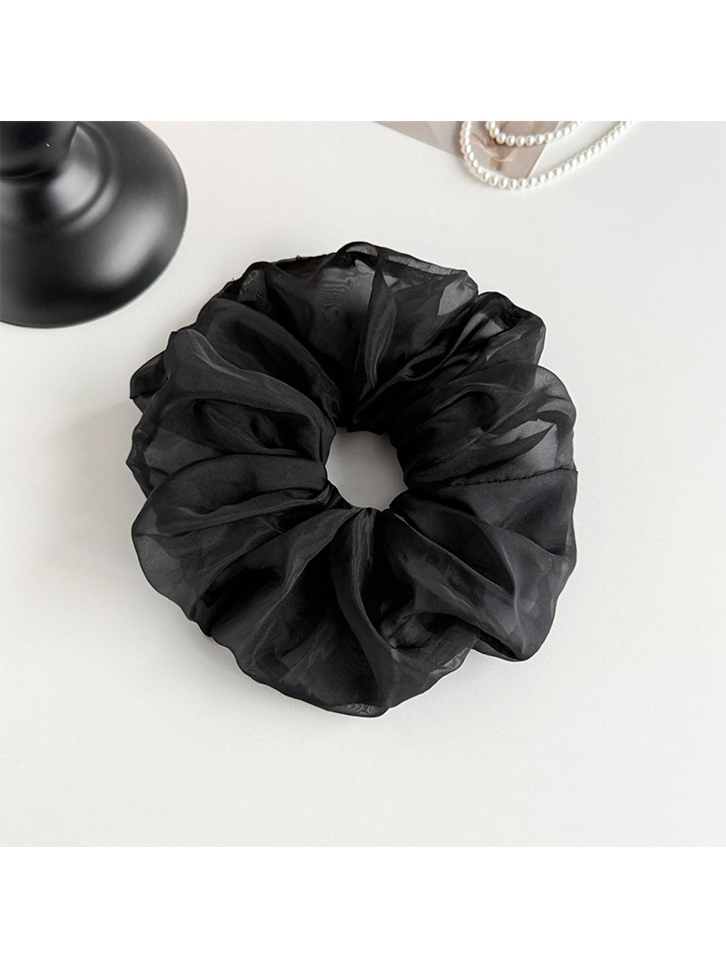 Gifty - Fluffy Sheer Fabric Mesh Look Scrunchie
