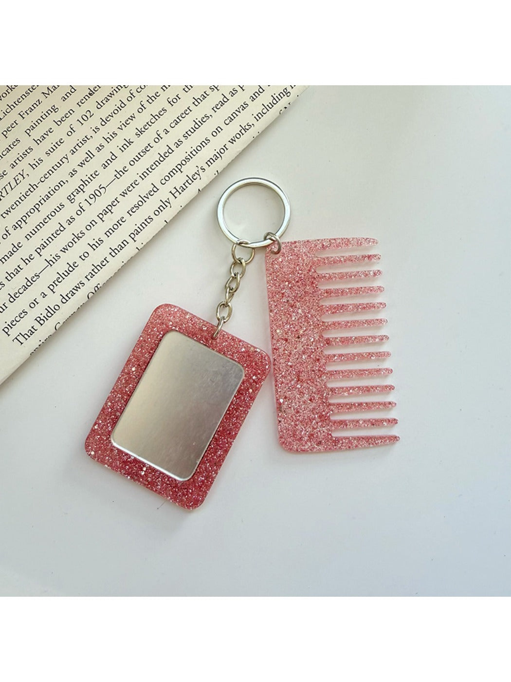 Keypus - Rectangular Glitter Comb Keychain
