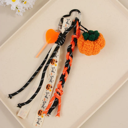 Keypus - Orange Pumpkin Lollipop Bag Pendant Keychain