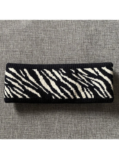 Gifty - Wide Knit Headband Zebra Print Hair Accessory