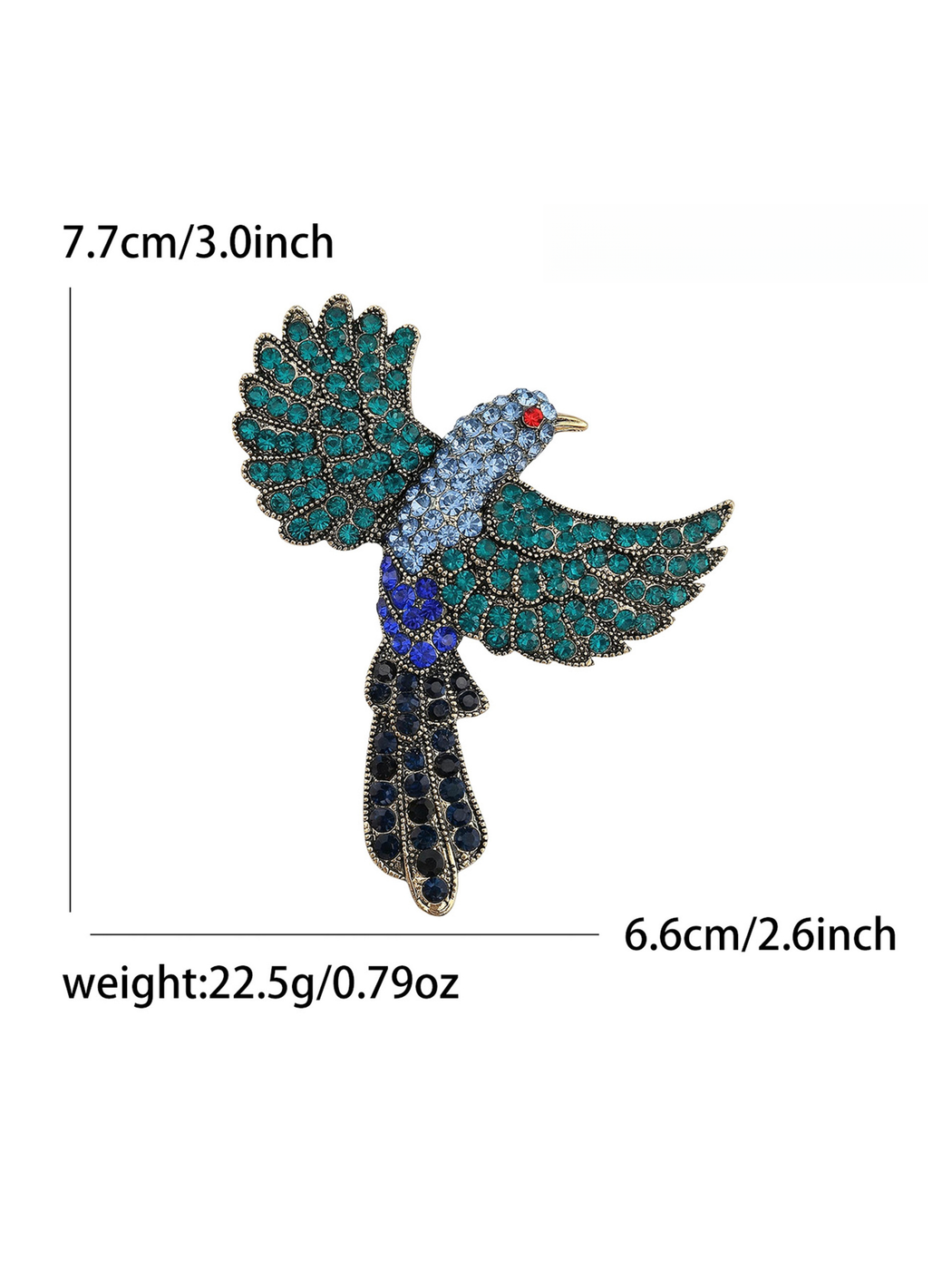 Brovia - Enamel Bird Rhinestone Accent Fashion Brooch