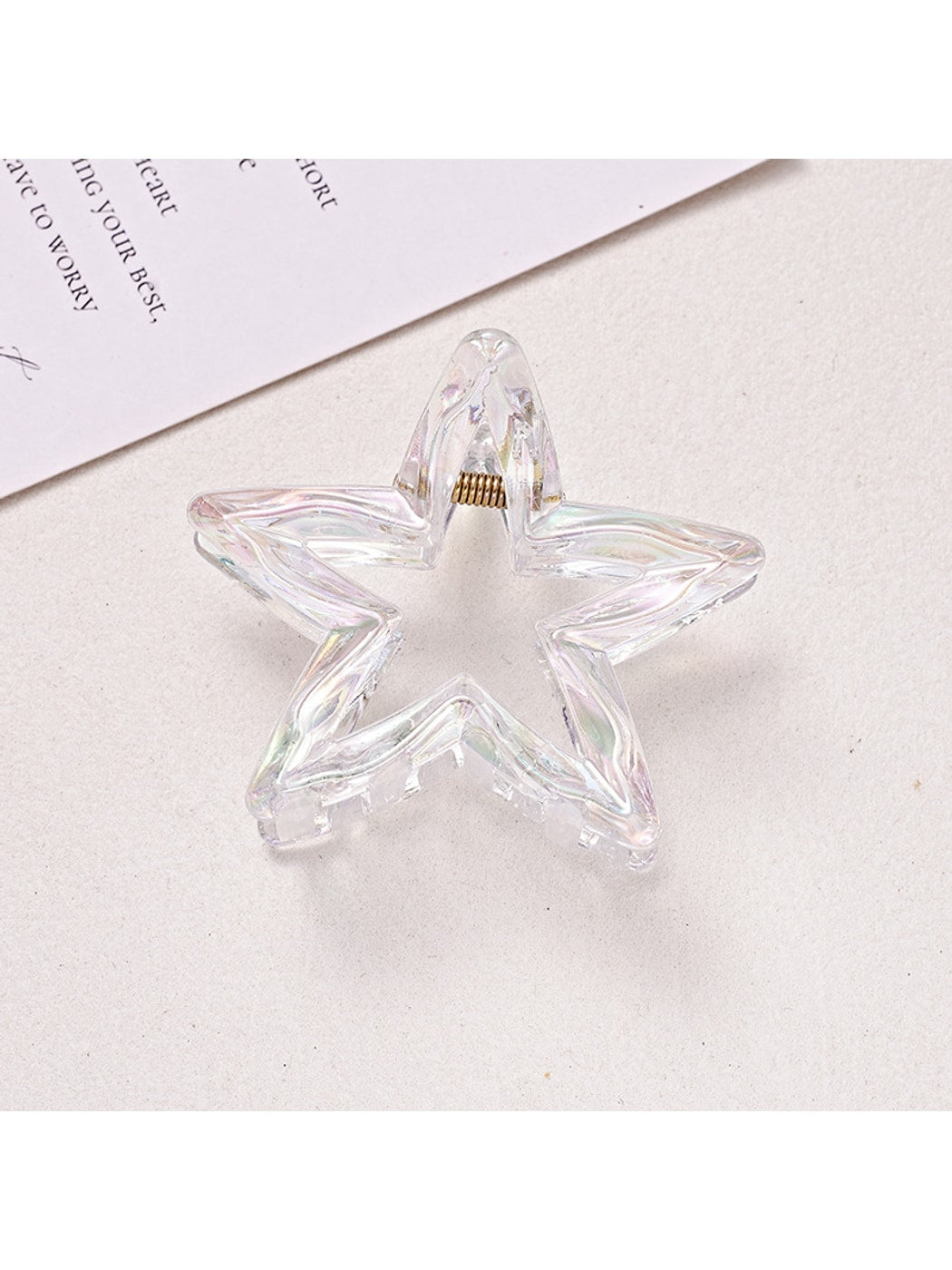 Beau - Transparent Star Shape Plastic Claw Hair Clip