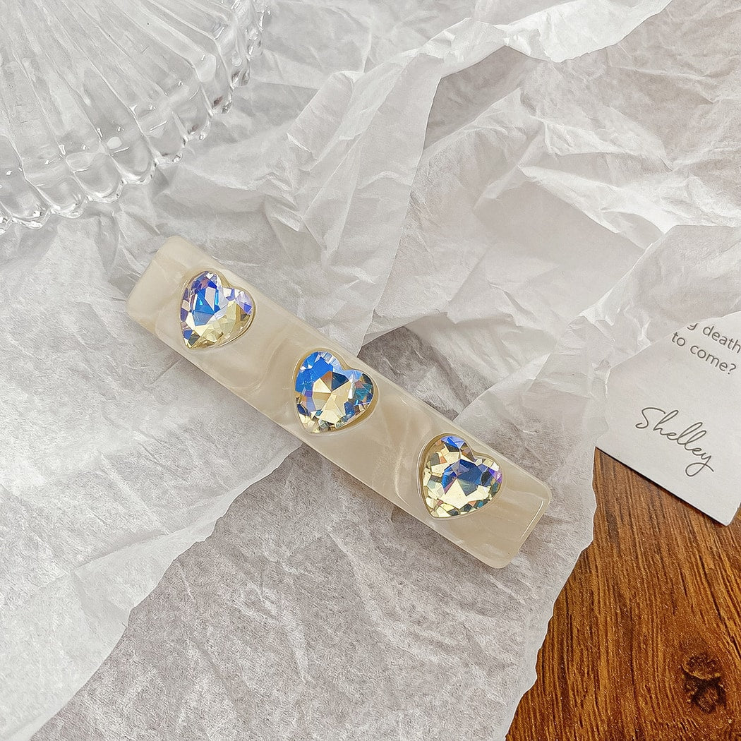 Beau - Vintage Heart Accent Acetate French Barrette