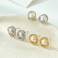 Earedge - Geometric Twisted Double Ring Stud Earrings