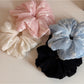 Gifty - Irregular Ruched Embroidered Hair Scrunchie