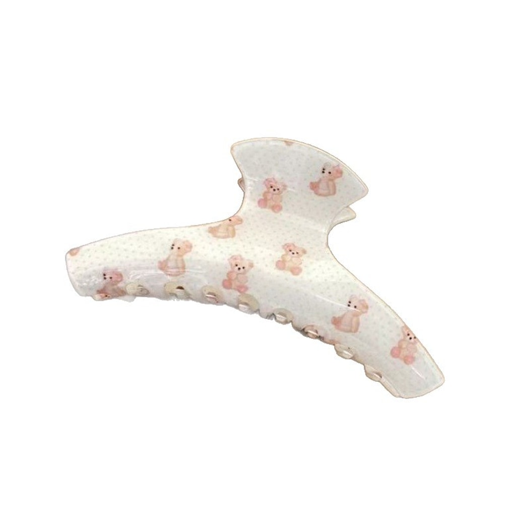 Beau - Polka Dot Bear Pattern Claw Hair Clip