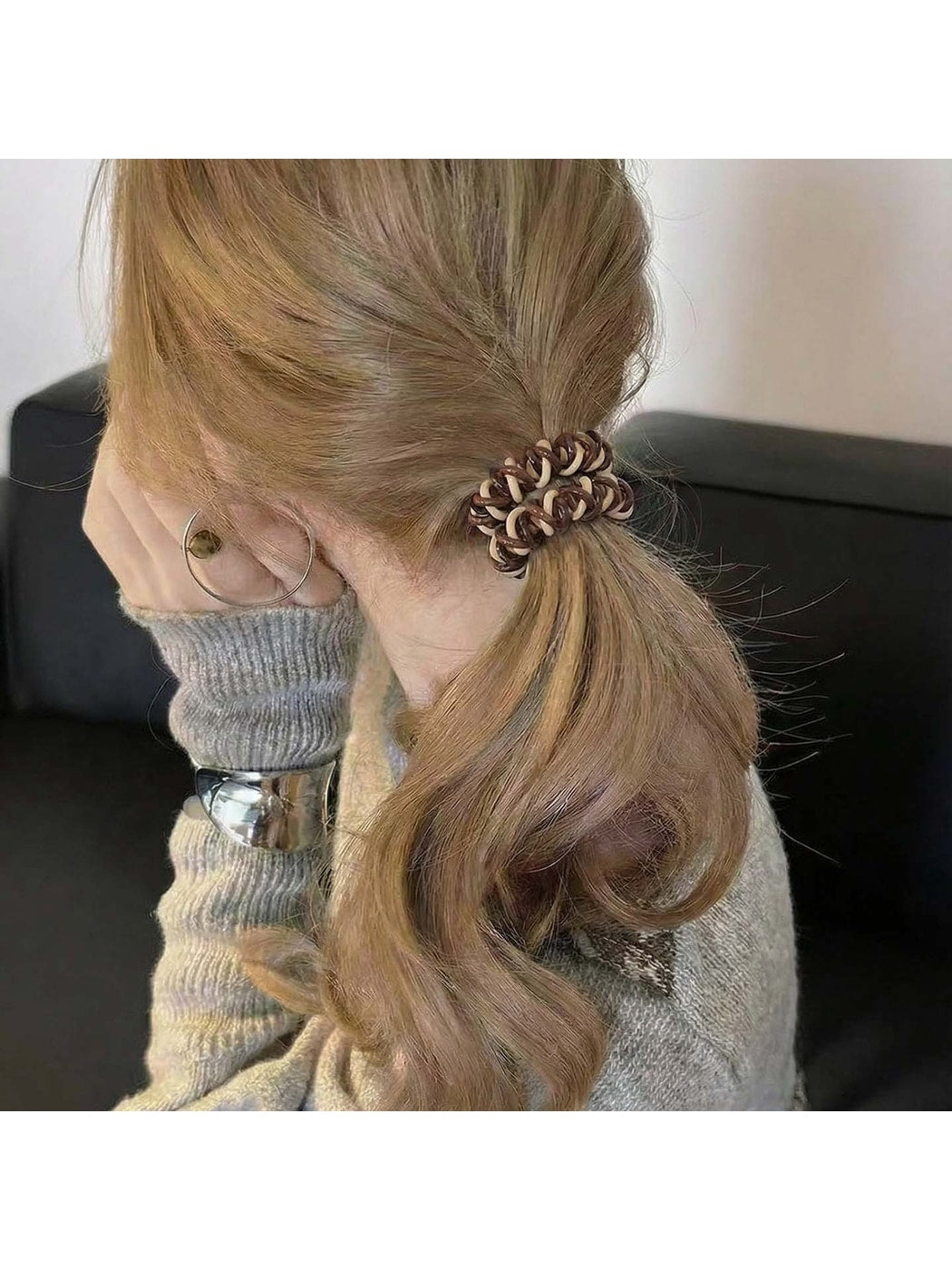Gifty - Braided Elastic Spiral Polyester Hair Tie