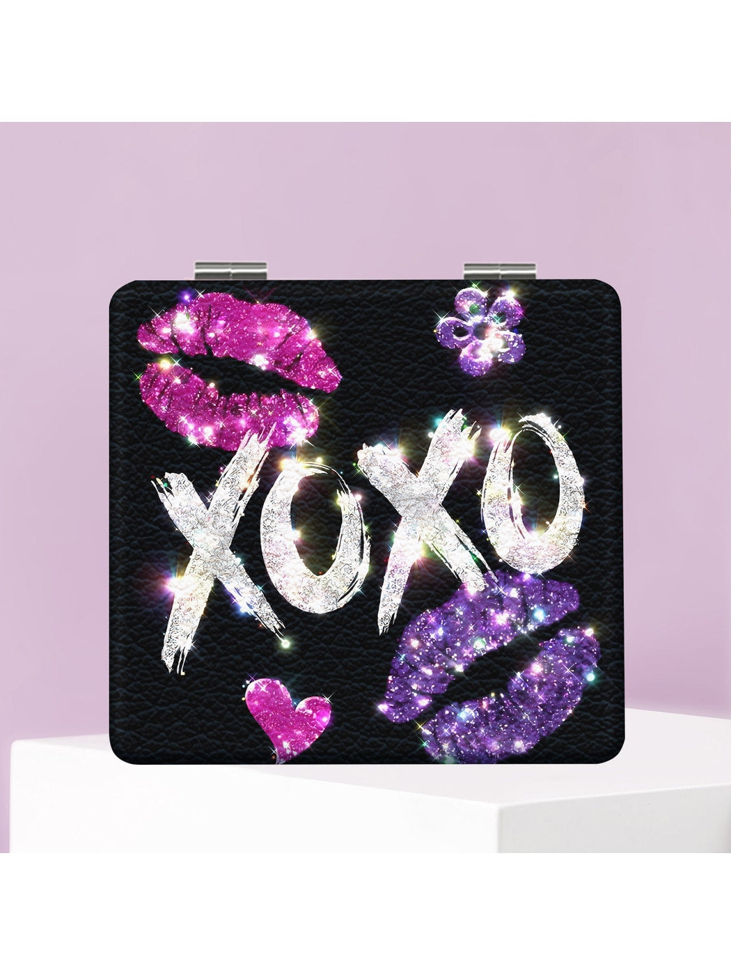 Mirroray - Butterfly Print PU Folding Makeup Mirror