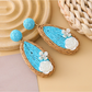 Earedge - Rose Detail Teardrop Dangle Earrings