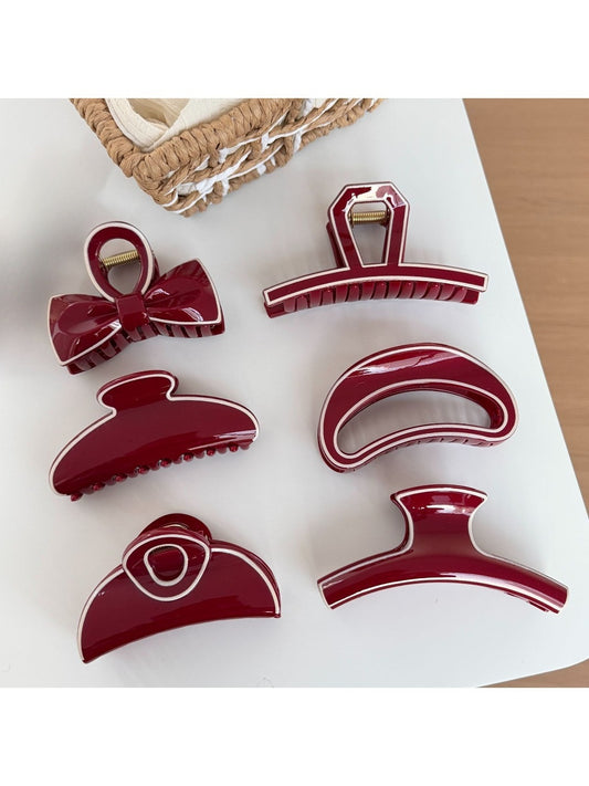 Beau - Red Irregular-Shaped Hair Clip