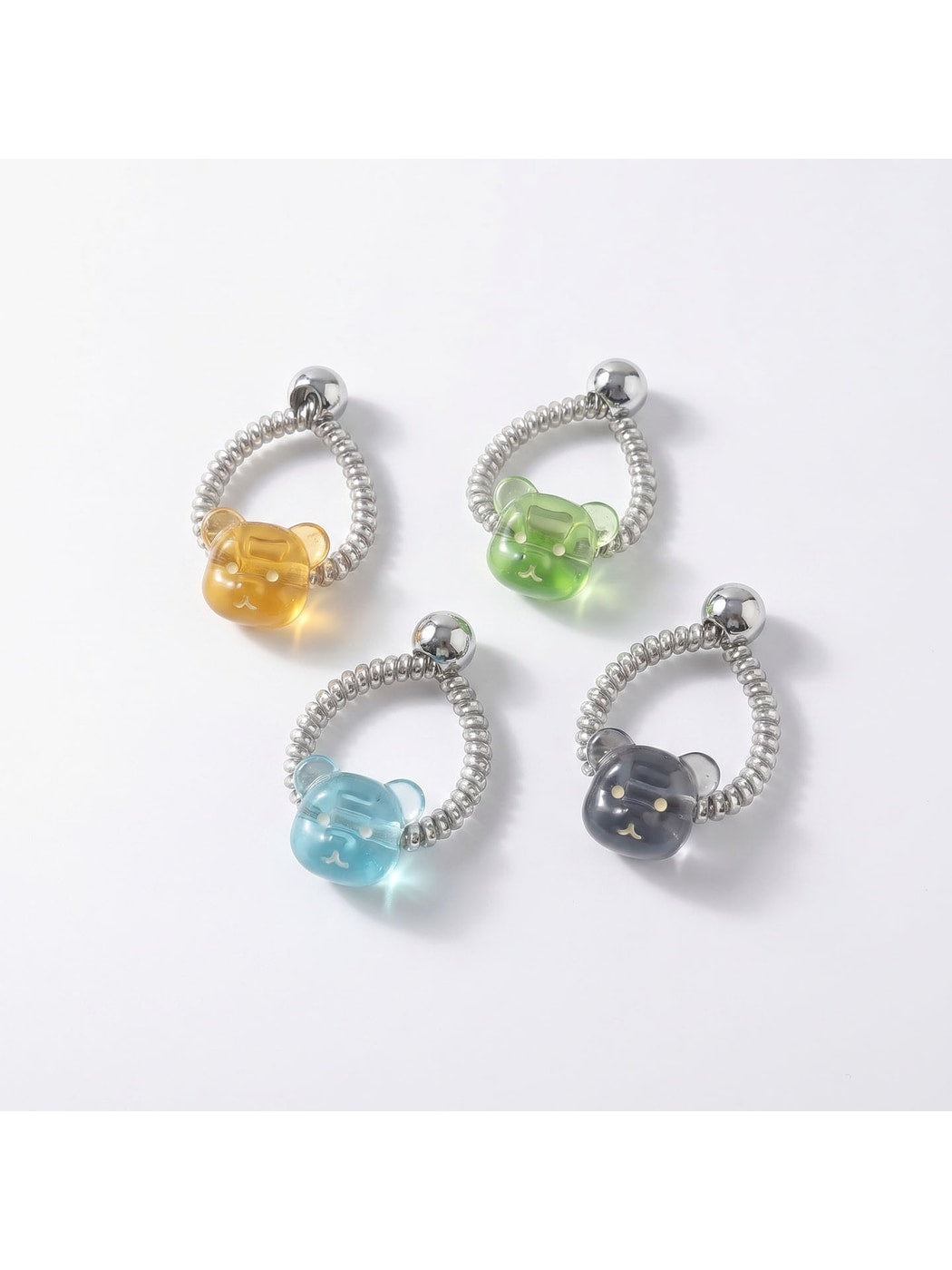 Gifty - Cute Bear Detail Plastic Coil Spiral Hair Tie