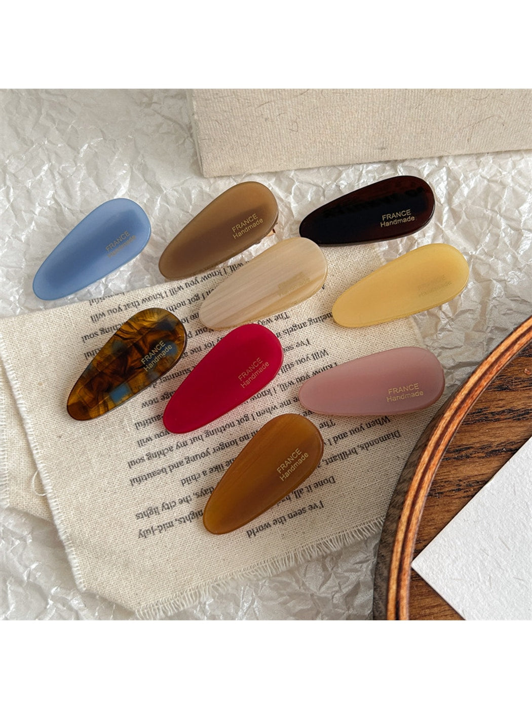 Beau - Water Drop Acetate Duckbill Side Bang Hair Clip