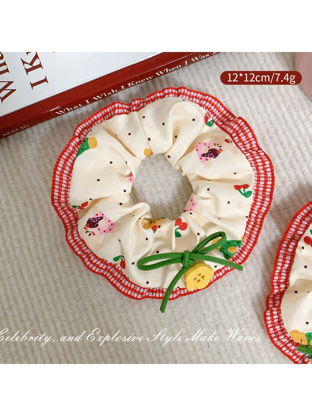 Gifty - Red Blue Button Hair Ring