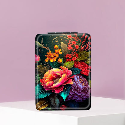Mirroray - Floral Pattern Foldable Handheld Makeup Mirror
