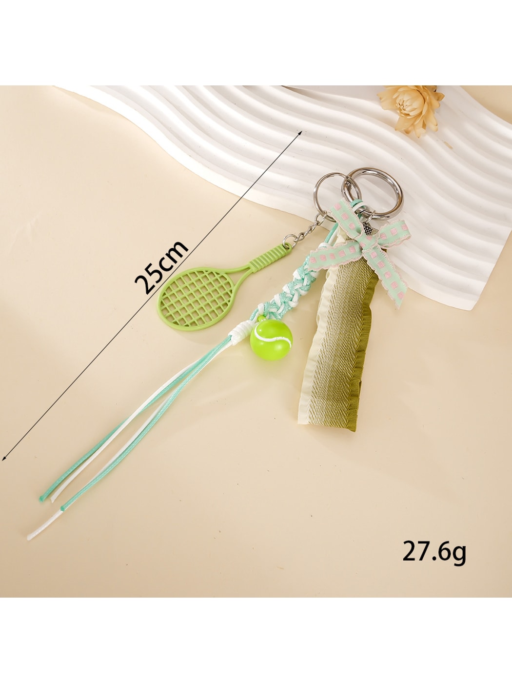 Keypus - Textured Heart Bow Bag Charm Keychain