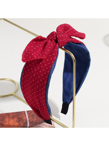 Gifty - Polka Dot Bow Wide Fabric Fashion Headband