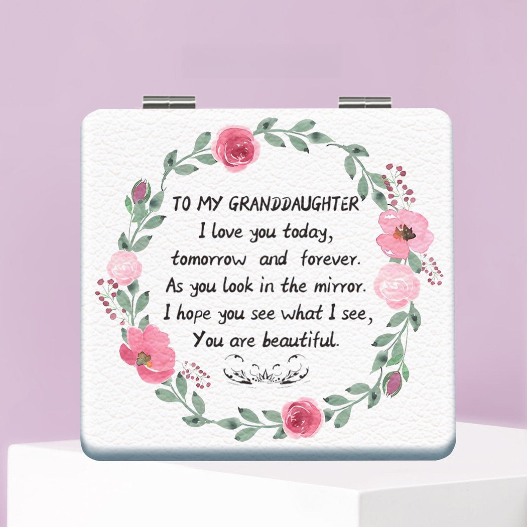 Mirroray - Floral Quote Compact Tabletop Makeup Mirror