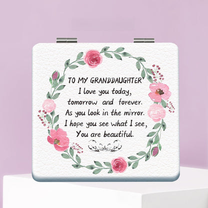 Mirroray - Floral Quote Compact Tabletop Makeup Mirror