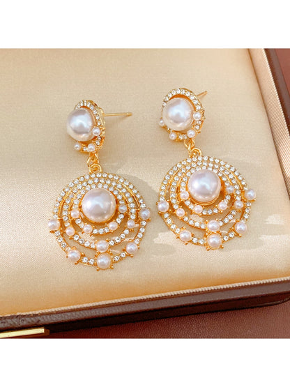 Nozari - Retro Openwork Round Rhinestone Jewelry