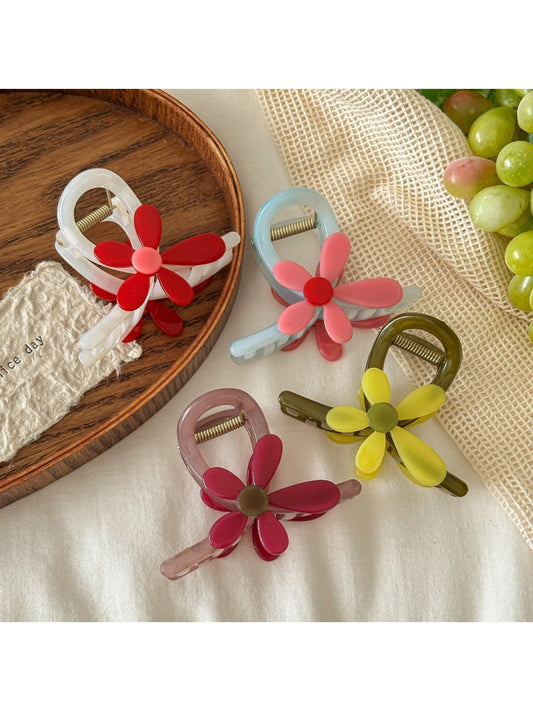 Beau - Petal Design PVC Alloy Women's Hair Claw Clip