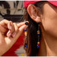 Earedge - Multicolor Bead Drop Earrings