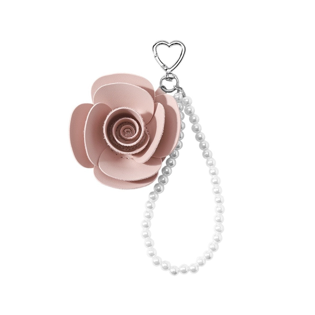 Keypus - Rose Design Heart Loop Beaded Keychain