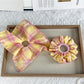 Gifty - Geometric Plaid Scarf Bow Style Scrunchie