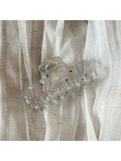 Beau - Acrylic Polka Dot Bow Geometric Claw Clip