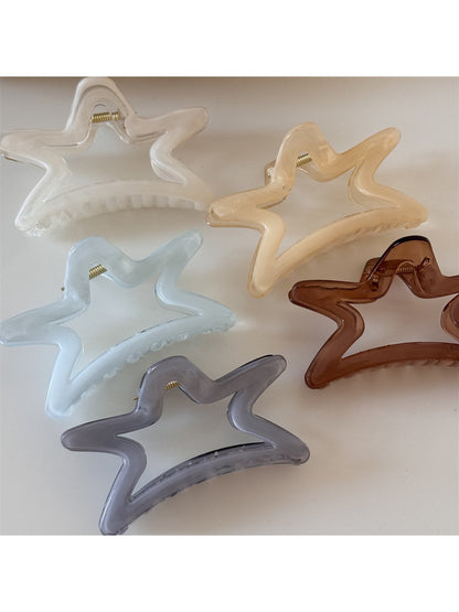 Beau - Simple Transparent Star Shape Hair Claw Clip