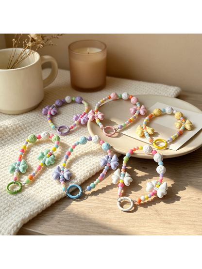 Keypus - Acrylic Bow Beaded Bag Charm Keychain