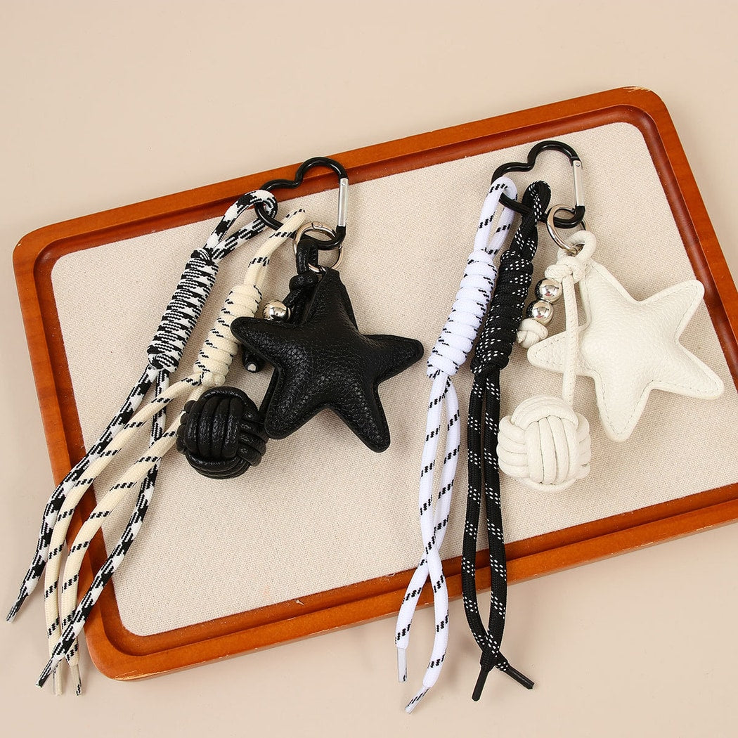 Keypus - Star PU Cord Knot Bag Charm Keychain