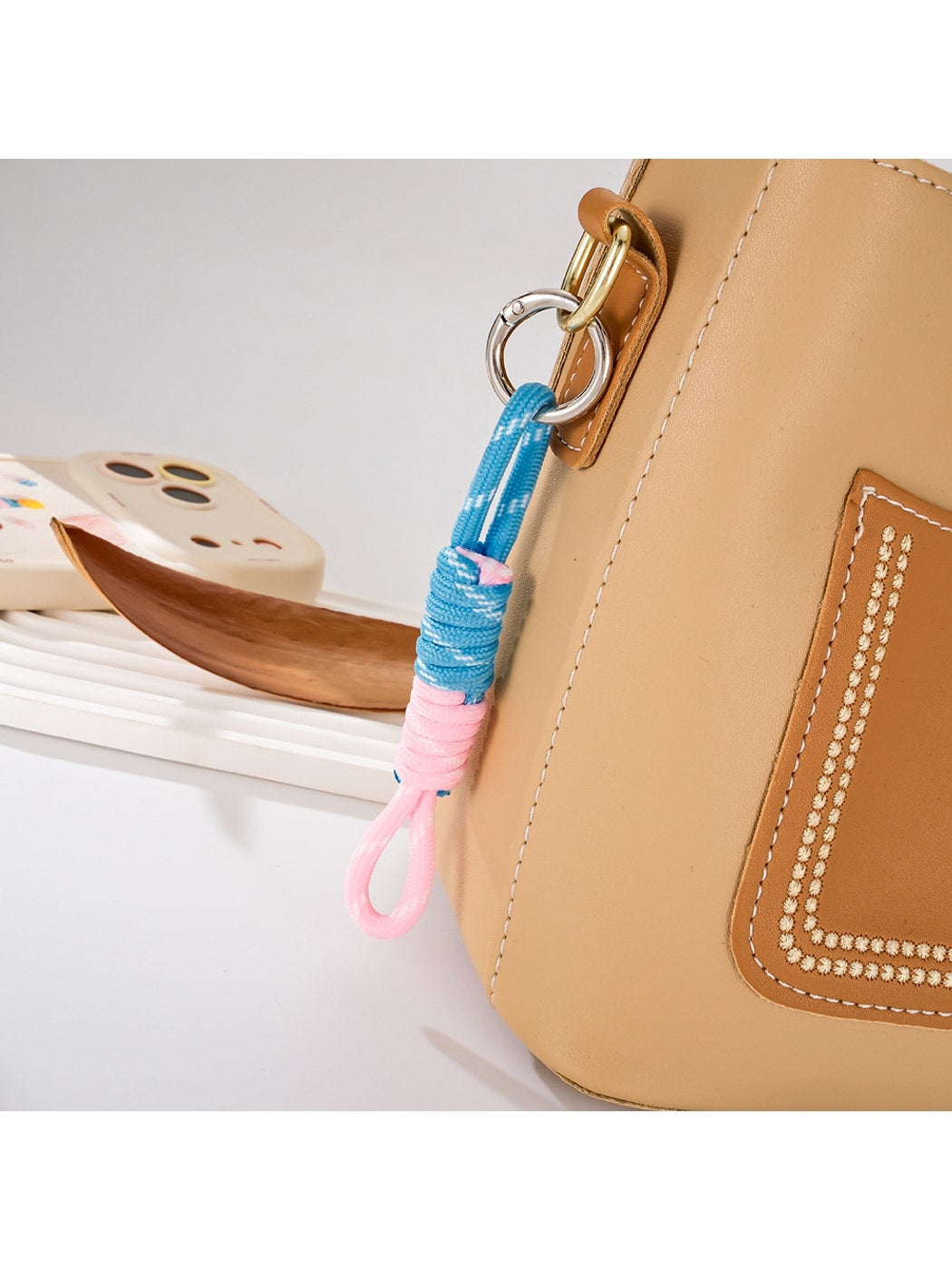 Keypus - Two Tone Rope Knot Bag Hanging Keychain