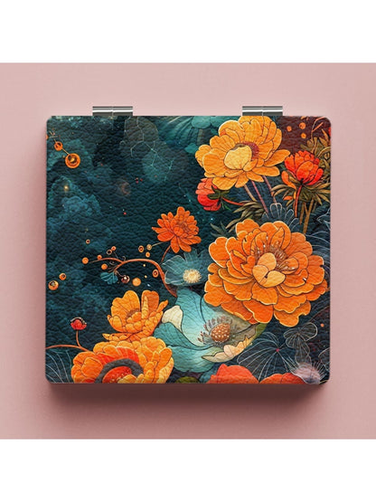 Mirroray - Floral Print Foldable Portable Makeup Mirror