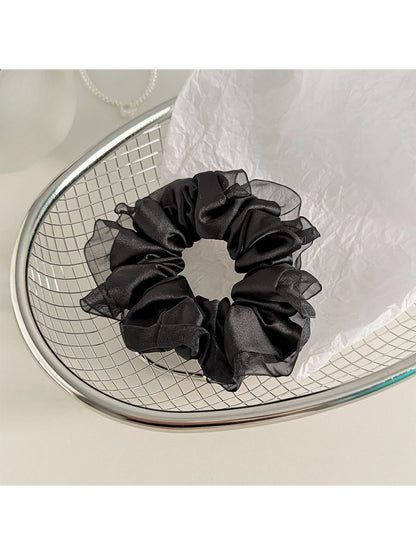 Gifty - Satin Finish Mesh Ruffle Edge Scrunchie