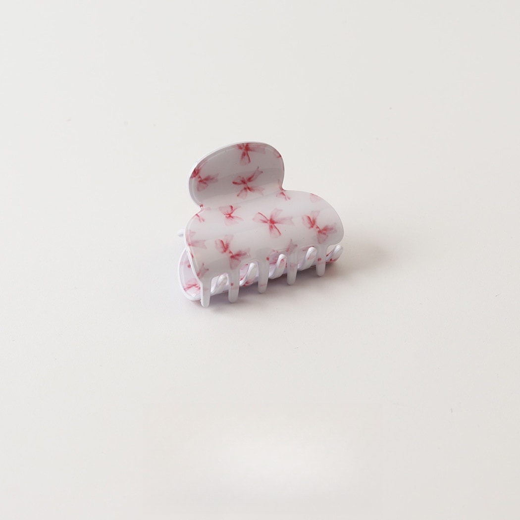 Beau - Elegant Bow Print PVC Decorative Claw Clip