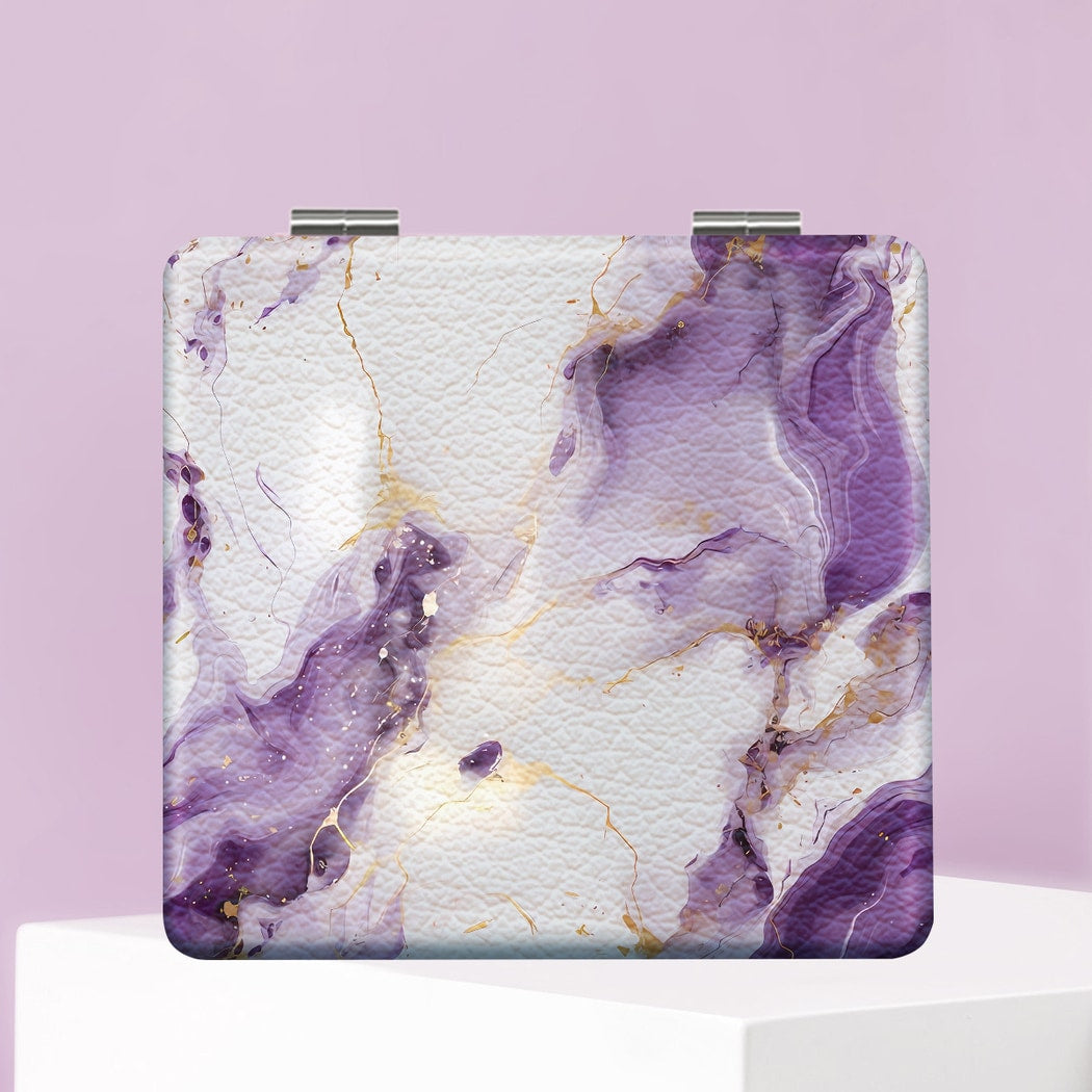 Mirroray - Marble Print Folding Touch-Up Makeup Mirror