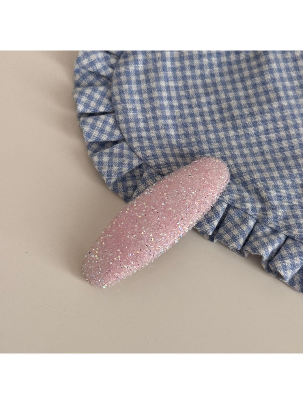Beau - Mixed Material Textured Oval Side Hair Clip