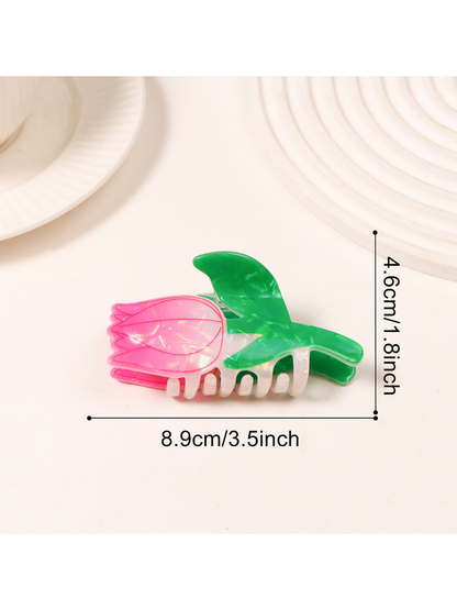Beau - Sweet Floral Glossy PVC Hair Claw Clip
