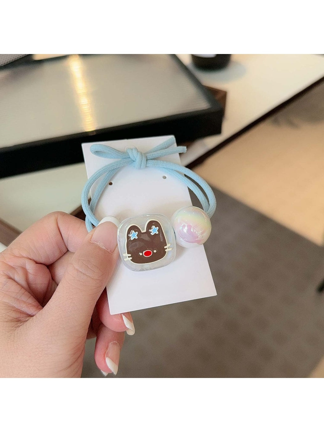 Gifty - Cute Rabbit Ball Accent Decorative Hair Tie