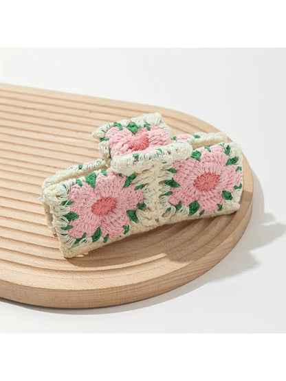 Beau - Colorful Flower Knitted Hairpins