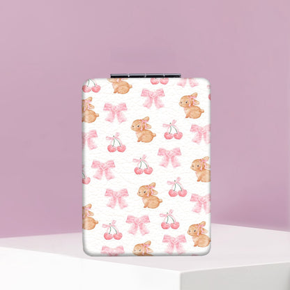 Mirroray - Foldable Bow Print Portable Makeup Mirror
