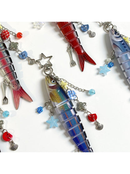 Keypus - Segmented Fish Bag Charm Keychain