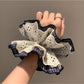 Gifty - Brown Plaid Lace Four Layer Scrunchie