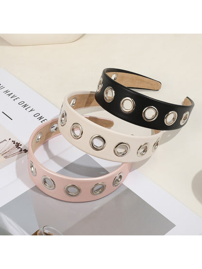 Gifty - Fashion PU Alloy Circle Accent Headband