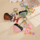 Keypus - Two Tone Heart Letter Bag Charm Keychain