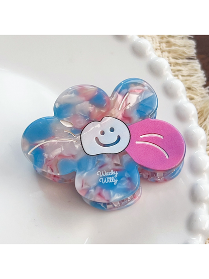 Beau - Smiley Flower Acetate Fiber Claw Clip